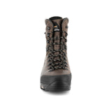 Zamberlan 1004 Hunter Evo GTX RR WL men's hunting boot in Waxed Chestnut, front view of toe cap and lacing