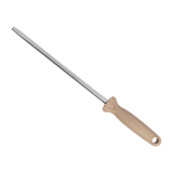 Spika Fieldcraft Cervitaur sharpening steel with tan handle and hanging loop, angled view