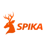 Spika large decal sticker with the orange Spika stag head logo and wordmark