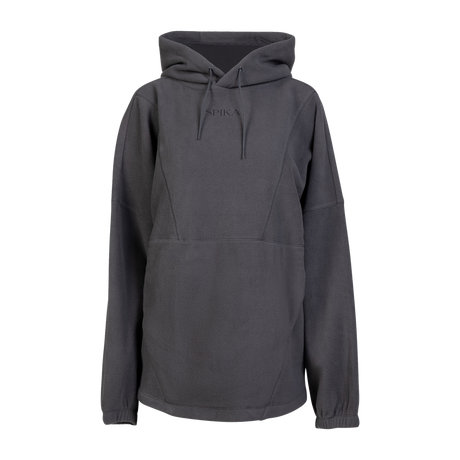 Spika Motion women's oversized fleece hooded jumper in Onyx, front view with drawcord hood