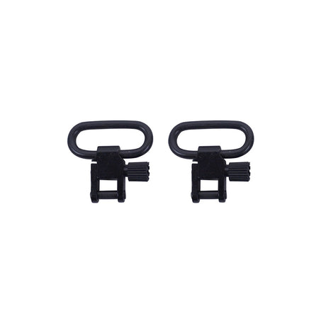 Spika 1 inch sling swivels in black, pair of quick-detach swivels shown side by side