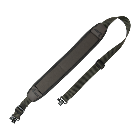Spika Alpine rifle sling in Mocha/Black with padded shoulder section, adjustable strap and swivels
