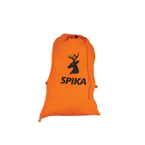 Spika Drover small meat bag in blaze orange with drawstring closure and Spika stag logo, filled