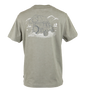 Spika Offgrid women's t-shirt in Spearmint, back view with 4WD rooftop tent camping graphic
