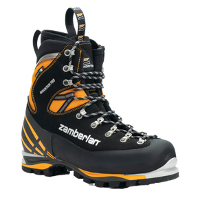 Zamberlan 2090 Mountain Pro Evo GTX men's mountaineering boot in black and orange, three-quarter front view