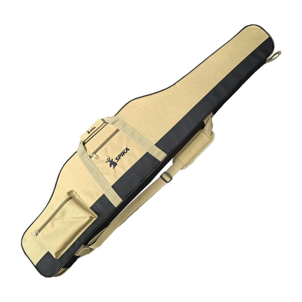 Spika premium 52in rifle gun bag in tan and black with front pockets and straps