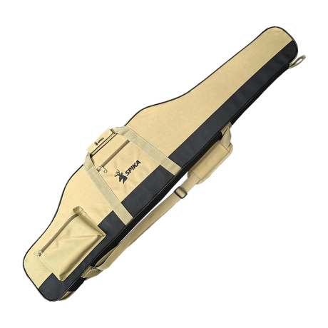 Spika premium 52in rifle gun bag in tan and black with front pockets and straps