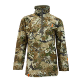 Spika Tracker kids' long sleeve half-zip hunting shirt in Biarri Camo, front view