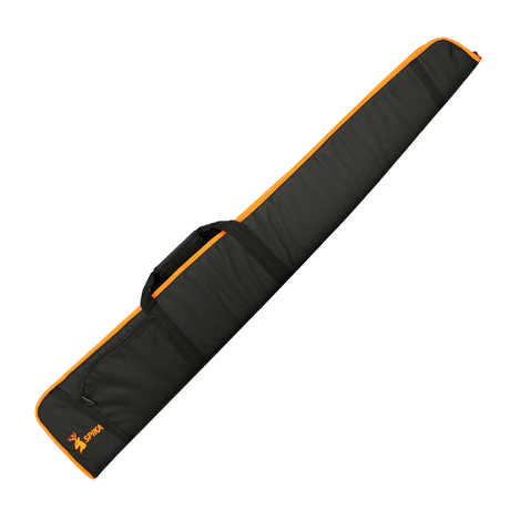 Spika 52in shotgun bag in black with orange trim and carry handle