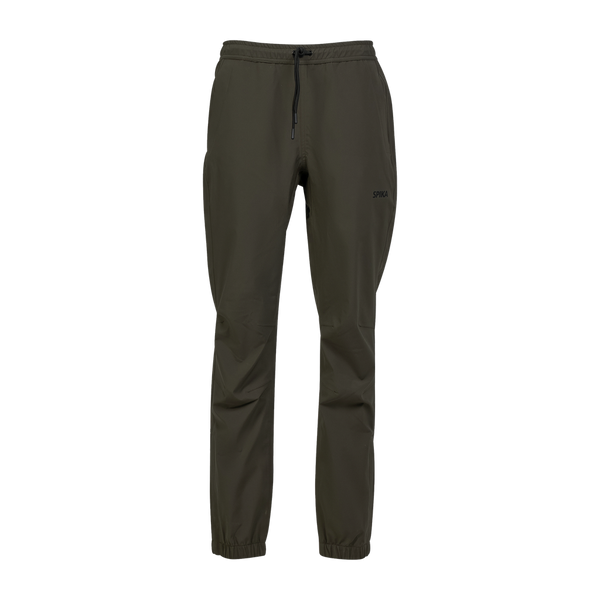 Spika Reign women's pants in Olive Summit, front view with drawcord waist and cuffed ankles