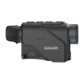 ThermTec Cyclone 325 thermal monocular in dark grey, side profile with Cyclone 325 model label