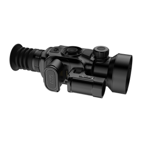 ThermTec Vidar-LRF 650L 2.0 thermal compact scope, three-quarter view of battery pack and large objective