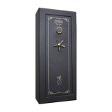 Spika SCH1-W premium 18-gun safe for WA Level 2 with keypad and brass handle, three-quarter view