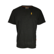 Spika Alpine men's fleece t-shirt in black with small embroidered chest logo, front view