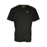 Spika Alpine men's fleece t-shirt in black with small embroidered chest logo, front view