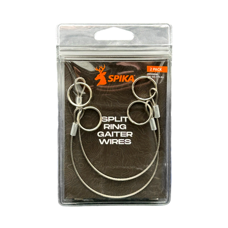 Spika universal split ring gaiter wires 2 pack in retail packaging, front view