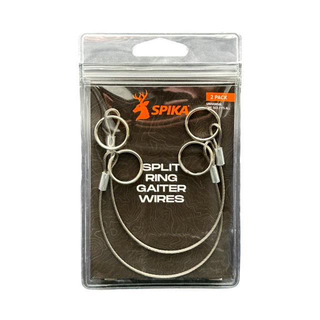 Spika universal split ring gaiter wires 2 pack in retail packaging, front view