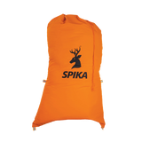 Spika Drover large meat bag in blaze orange with drawstring closure and Spika stag logo, filled
