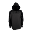 Spika GO Scuba men's hoodie in slate and black, front view with black raglan sleeves and hood