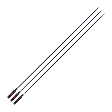 Spika carbon fibre cleaning rods, three rods with black and red handles and brass tips