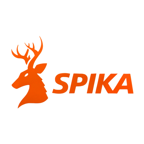 Spika small decal sticker with the orange Spika stag head logo and wordmark