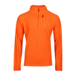 Spika Campside men's quarter-zip fleece top in Blaze Orange with zip chest pocket, front view