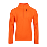 Spika Campside men's quarter-zip fleece top in Blaze Orange with zip chest pocket, front view