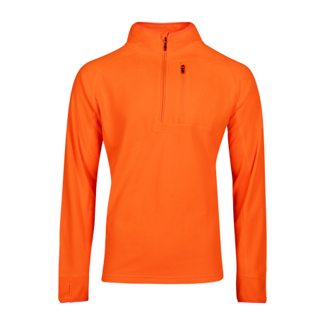 Spika Campside men's quarter-zip fleece top in Blaze Orange with zip chest pocket, front view