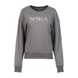 Spika Coronet women's crew neck sweatshirt with white Spika logo across the chest, front view