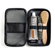 Zamberlan boot cleaning kit open, showing Hydrobloc cream, spare laces and brush in zip case
