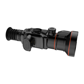 ThermTec Vidar 660 2.0 thermal compact scope, rear three-quarter view showing eyepiece, battery door and turret