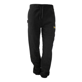 Spika GO men's tracksuit pants in Black, front view with drawcord waist and cuffed ankles