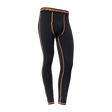 Spika ThermaFlow men's thermal base layer pants in Black with orange seams, front view