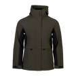 Spika Reign women's hooded jacket in Olive Summit/Black, front view with black side panels