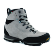 Zamberlan 336 Thyone GTX women's hiking boot in light grey, three-quarter front view with Vibram sole