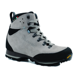 Zamberlan 336 Thyone GTX women's hiking boot in light grey, three-quarter front view with Vibram sole
