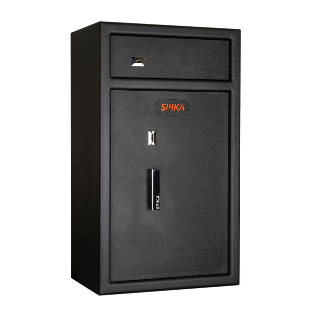 Spika S3H large pistol safe with ammunition compartment, Category H/D, three-quarter view