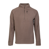Spika Campside men's quarter-zip fleece top in Chocolate brown with zip chest pocket, front view