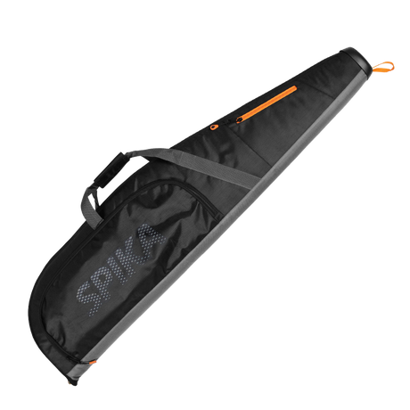 Spika deluxe 49in gun bag in grey and black with orange zip and carry strap