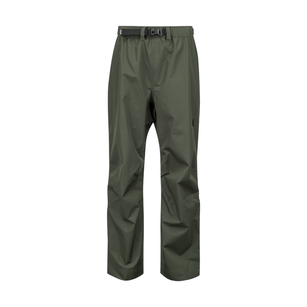 Spika Scout men's pull-on waterproof pants in Olive, front view with webbing belt
