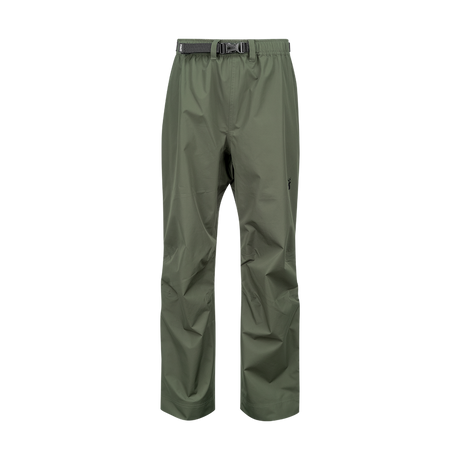 Spika Scout men's pull-on waterproof pants in Olive, front view with webbing belt