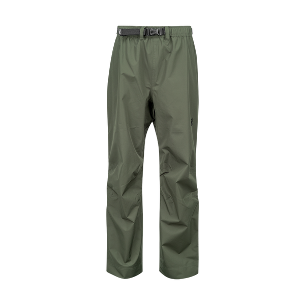 Spika Scout men's pull-on waterproof pants in Olive, front view with webbing belt