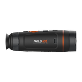 ThermTec Wild 635 thermal monocular, side profile showing the Wild 635 model badge