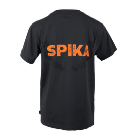 Spika Red Stag youth T-shirt in Washed Pine, back view with large orange Spika logo print