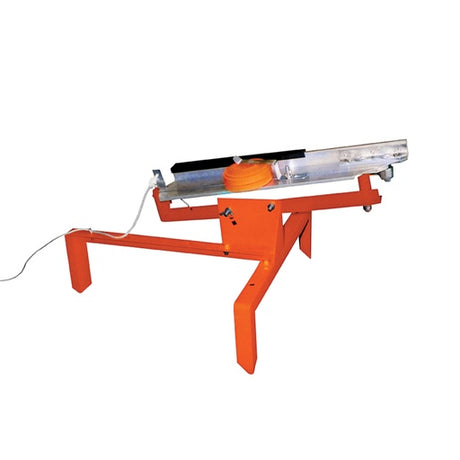 Spika spring loaded clay thrower on orange steel frame base with release cord