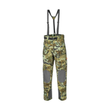 Spika Edge men's waterproof hunting pants in Biarri Camo with braces and grey knee patches, front