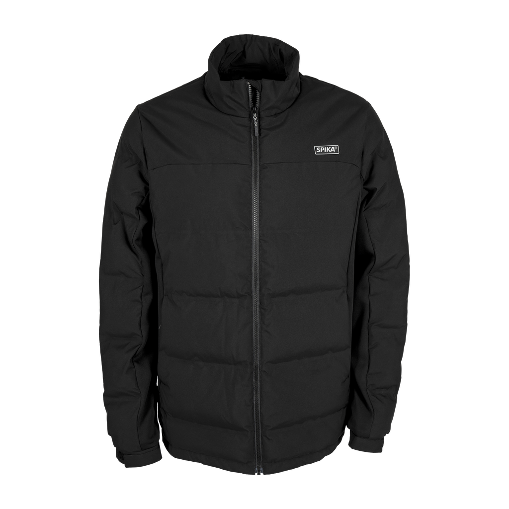Spika GO Chase X men's jacket in black, front view with full zip and SPIKA chest badge