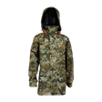 Spika Valley kids' waterproof hooded hunting jacket in Biarri Camo, front view