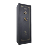 Spika S3D large premium digital 12-gun safe with keypad, brass handle and gold pinstripe