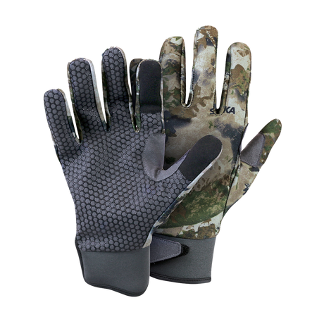 Spika Ranger men's full-finger gloves in Biarri Camo, pair showing camo back and grip palm